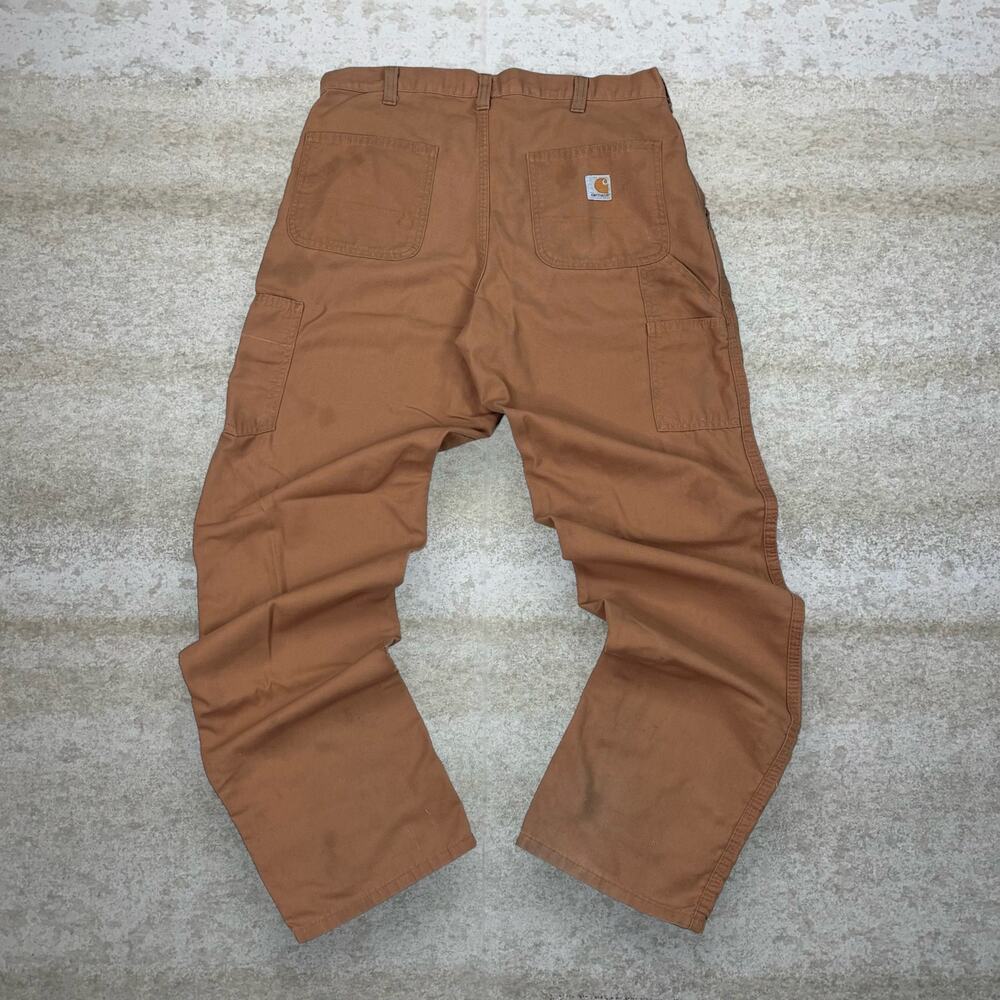 Vintage Carhartt Carpenter Pants Camel Tan Canvas Baggy Dungarees Painters 90s
